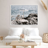 Shop Fontelina Chairs V Photo Canvas Print a coastal themed photography framed stretched canvas print from The Print Emporium wall artwork collection - Buy Australian made prints for the home and your interior decor space, TPE-1048-CA-35X46-NF