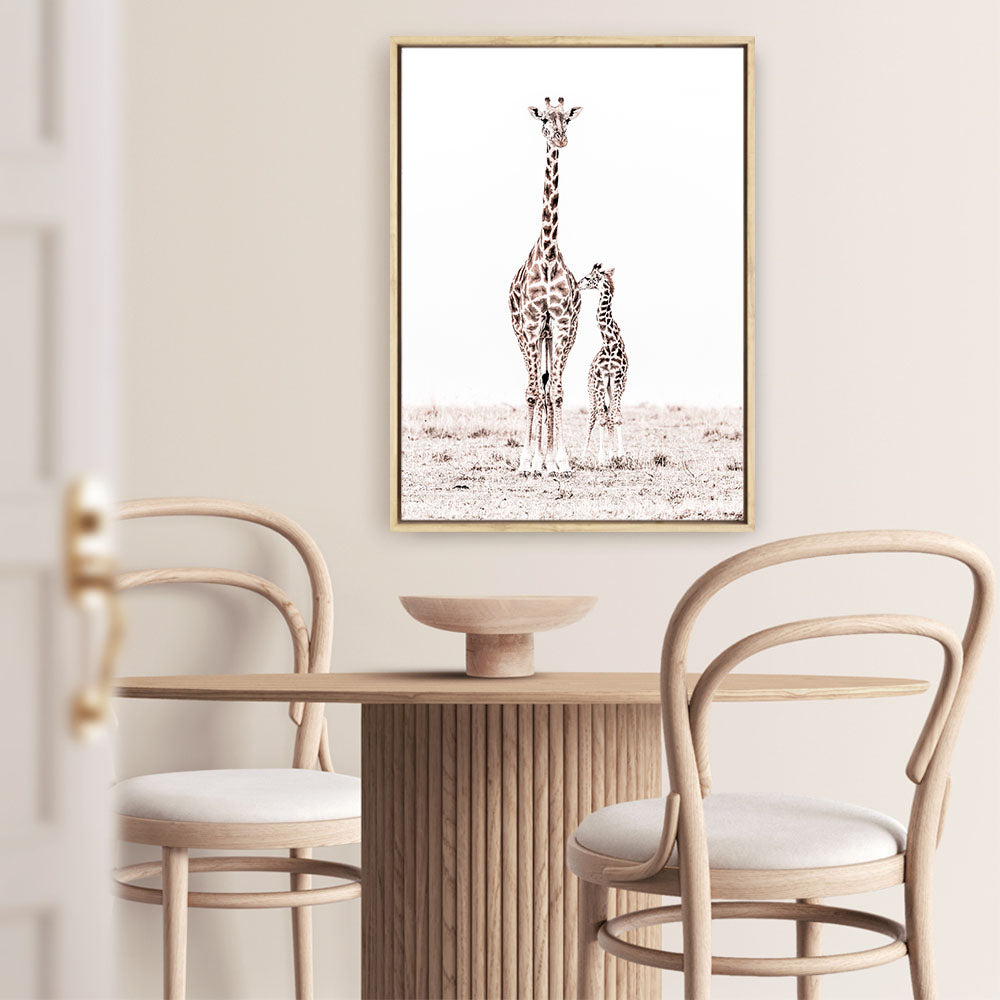 Shop Giraffes I Photo Canvas Print a photography framed stretched canvas print from The Print Emporium wall artwork collection - Buy Australian made prints for the home and your interior decor space, TPE-709-CA-35X46-NF