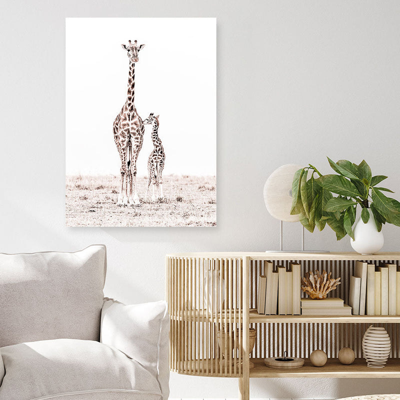 Shop Giraffes I Photo Canvas Print a photography framed stretched canvas print from The Print Emporium wall artwork collection - Buy Australian made prints for the home and your interior decor space, TPE-709-CA-35X46-NF