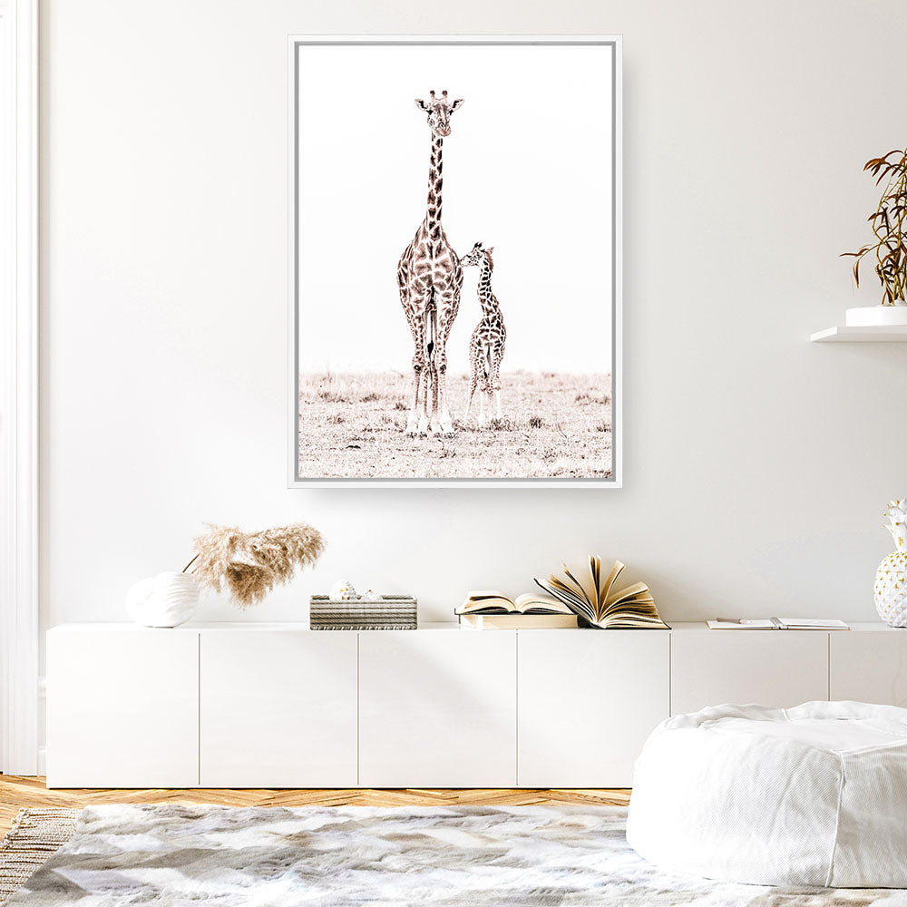 Shop Giraffes I Photo Canvas Print a photography framed stretched canvas print from The Print Emporium wall artwork collection - Buy Australian made prints for the home and your interior decor space, TPE-709-CA-35X46-NF