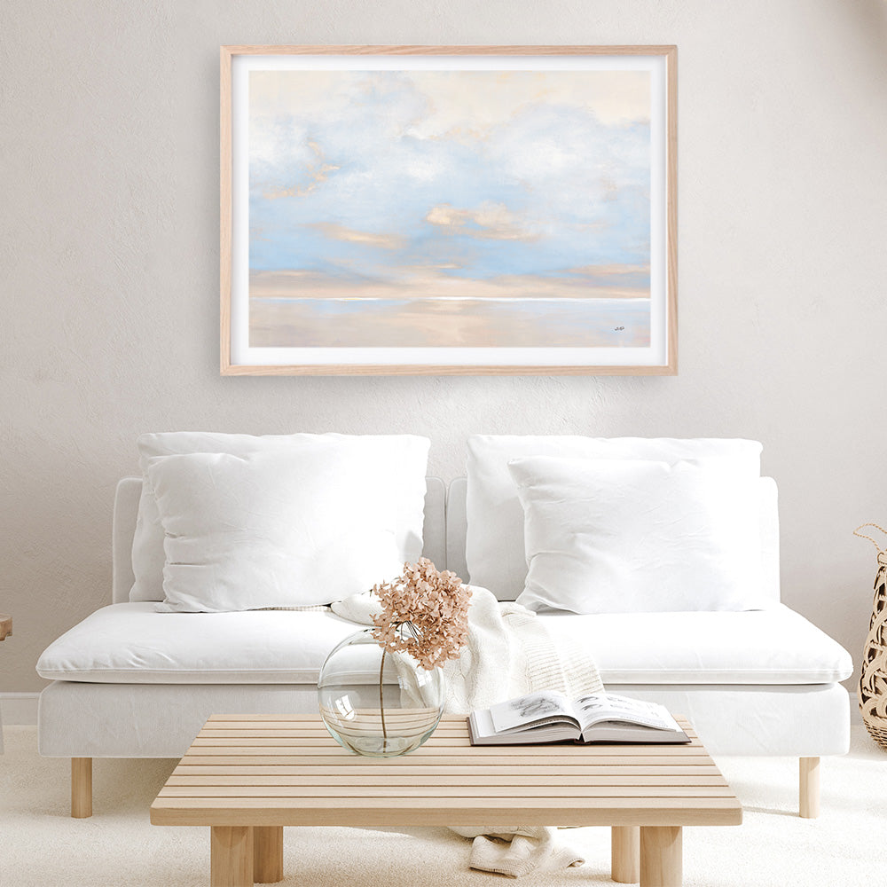 Shop Glint on the Horizon Blue Art Print a painted abstract themed wall art print from The Print Emporium wall artwork collection - Buy Australian made fine art painting style poster and framed prints for the home and your interior decor room, TPE-WA-75933-AP