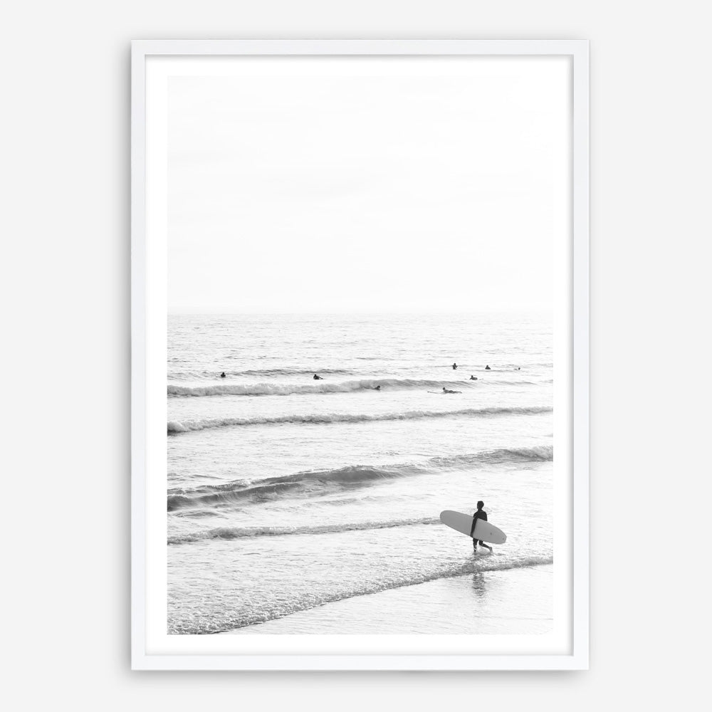Shop Going Surfing B&W Photo Art Print a coastal themed photography wall art print from The Print Emporium wall artwork collection - Buy Australian made fine art poster and framed prints for the home and your interior decor, TPE-1159-AP