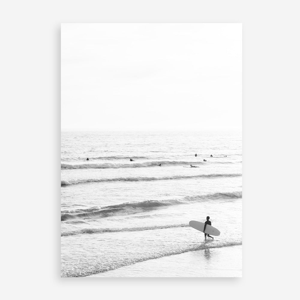 Shop Going Surfing B&W Photo Art Print a coastal themed photography wall art print from The Print Emporium wall artwork collection - Buy Australian made fine art poster and framed prints for the home and your interior decor, TPE-1159-AP