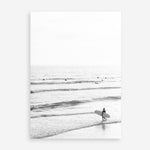 Shop Going Surfing B&W Photo Art Print a coastal themed photography wall art print from The Print Emporium wall artwork collection - Buy Australian made fine art poster and framed prints for the home and your interior decor, TPE-1159-AP