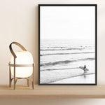 Shop Going Surfing B&W Photo Art Print a coastal themed photography wall art print from The Print Emporium wall artwork collection - Buy Australian made fine art poster and framed prints for the home and your interior decor, TPE-1159-AP