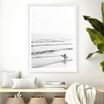 Shop Going Surfing B&W Photo Art Print a coastal themed photography wall art print from The Print Emporium wall artwork collection - Buy Australian made fine art poster and framed prints for the home and your interior decor, TPE-1159-AP