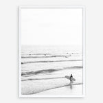 Shop Going Surfing B&W Photo Art Print a coastal themed photography wall art print from The Print Emporium wall artwork collection - Buy Australian made fine art poster and framed prints for the home and your interior decor, TPE-1159-AP