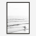 Shop Going Surfing B&W Photo Art Print a coastal themed photography wall art print from The Print Emporium wall artwork collection - Buy Australian made fine art poster and framed prints for the home and your interior decor, TPE-1159-AP
