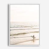 Shop Going Surfing Photo Canvas Print a coastal themed photography framed stretched canvas print from The Print Emporium wall artwork collection - Buy Australian made prints for the home and your interior decor space, TPE-1158-CA-35X46-NF