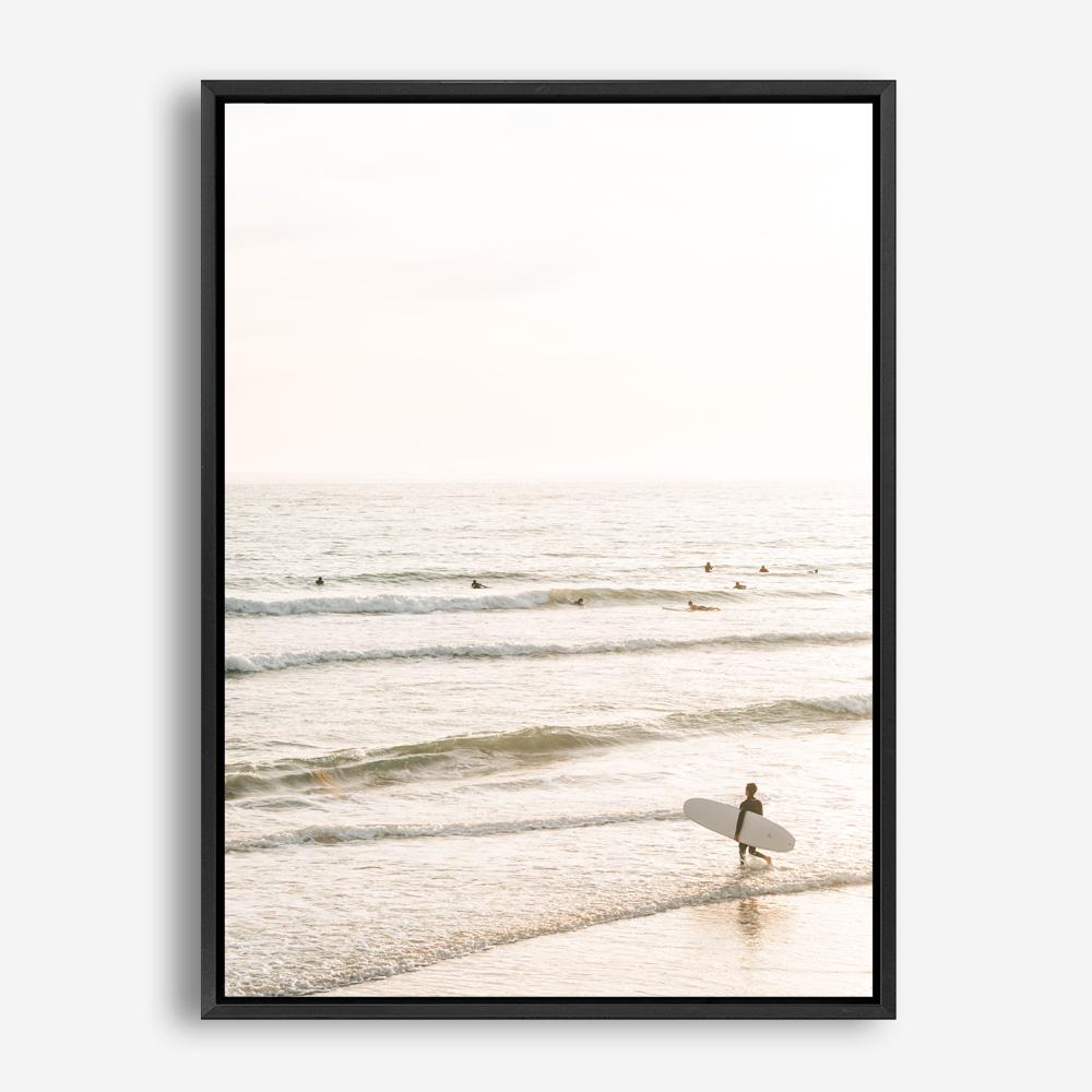 Shop Going Surfing Photo Canvas Print a coastal themed photography framed stretched canvas print from The Print Emporium wall artwork collection - Buy Australian made prints for the home and your interior decor space, TPE-1158-CA-35X46-NF