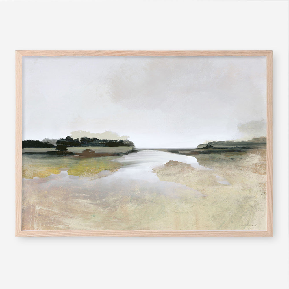 Shop Gold Lake View Art Print a painted abstract themed wall art print from The Print Emporium wall artwork collection - Buy Australian made fine art painting style poster and framed prints for the home and your interior decor room, TPE-DH-352-AP