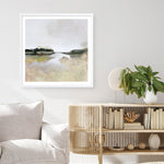 Shop Gold Lake View (Square) Art Print a painted abstract themed wall art print from The Print Emporium wall artwork collection - Buy Australian made fine art painting style poster and framed prints for the home and your interior decor room, TPE-DH-161-AP