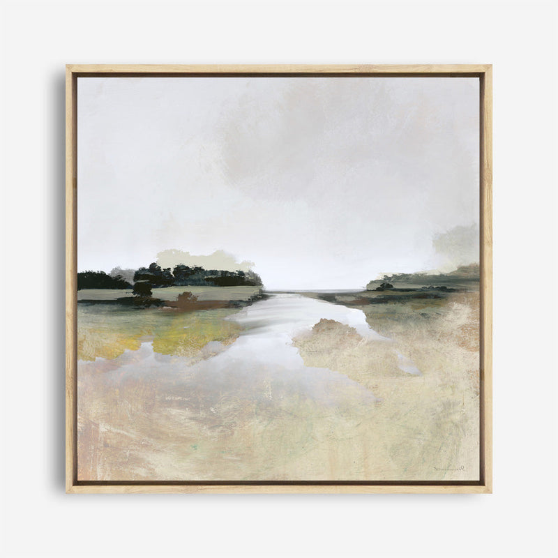 Shop Gold Lake View (Square) Canvas Print a painted abstract themed framed canvas wall art print from The Print Emporium artwork collection - Buy Australian made fine art painting style stretched canvas prints for the home and your interior decor space, TPE-DH-161-CA-40X40-NF