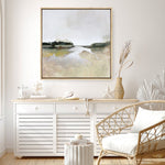 Shop Gold Lake View (Square) Canvas Print a painted abstract themed framed canvas wall art print from The Print Emporium artwork collection - Buy Australian made fine art painting style stretched canvas prints for the home and your interior decor space, TPE-DH-161-CA-40X40-NF