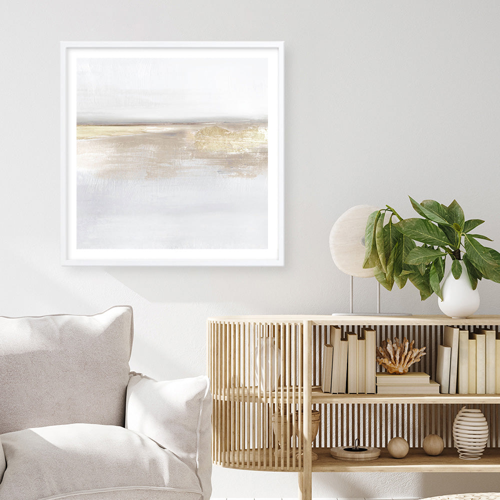 Shop Gold Light (Square) Art Print a painted abstract themed wall art print from The Print Emporium wall artwork collection - Buy Australian made fine art painting style poster and framed prints for the home and your interior decor room, TPE-DH-208-AP