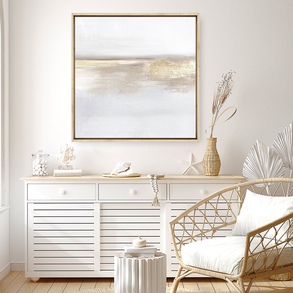 Shop Gold Light (Square) Canvas Print a painted abstract themed framed canvas wall art print from The Print Emporium artwork collection - Buy Australian made fine art painting style stretched canvas prints for the home and your interior decor space, TPE-DH-208-CA-40X40-NF