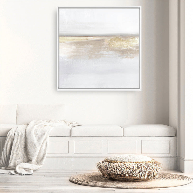 Shop Gold Light (Square) Canvas Print a painted abstract themed framed canvas wall art print from The Print Emporium artwork collection - Buy Australian made fine art painting style stretched canvas prints for the home and your interior decor space, TPE-DH-208-CA-40X40-NF