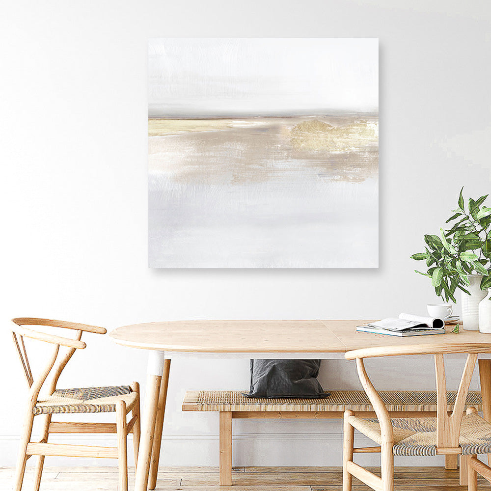 Shop Gold Light (Square) Canvas Print a painted abstract themed framed canvas wall art print from The Print Emporium artwork collection - Buy Australian made fine art painting style stretched canvas prints for the home and your interior decor space, TPE-DH-208-CA-40X40-NF