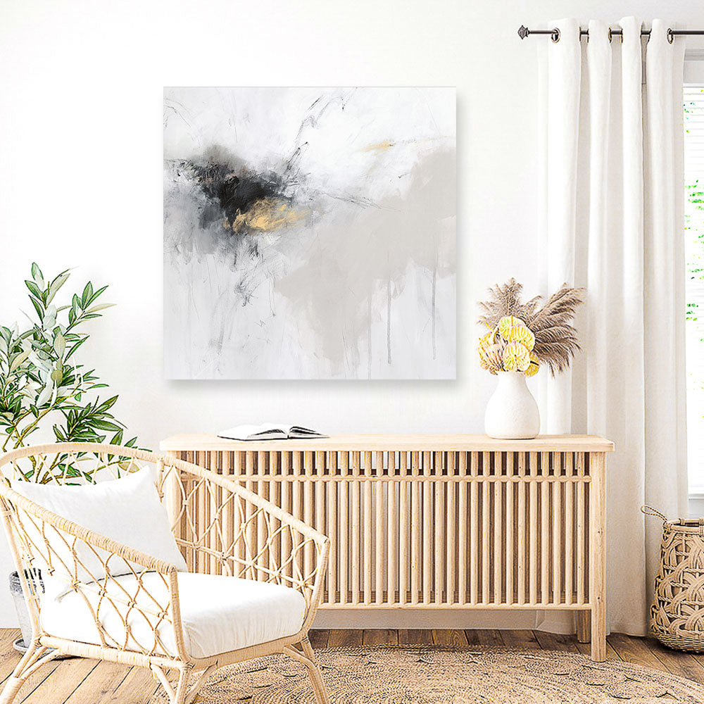Shop Golden Beat I (Square) Canvas Print a painted abstract themed framed canvas wall art print from The Print Emporium artwork collection - Buy Australian made fine art painting style stretched canvas prints for the home and your interior decor space, TPE-PC-OS102-CA-40X40-NF