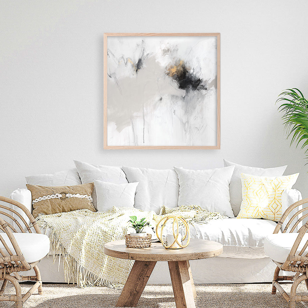 Shop Golden Beat II (Square) Art Print a painted abstract themed wall art print from The Print Emporium wall artwork collection - Buy Australian made fine art painting style poster and framed prints for the home and your interior decor room, TPE-PC-OS103-AP