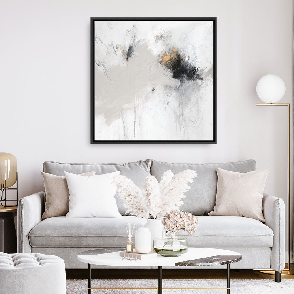 Shop Golden Beat II (Square) Canvas Print a painted abstract themed framed canvas wall art print from The Print Emporium artwork collection - Buy Australian made fine art painting style stretched canvas prints for the home and your interior decor space, TPE-PC-OS103-CA-40X40-NF