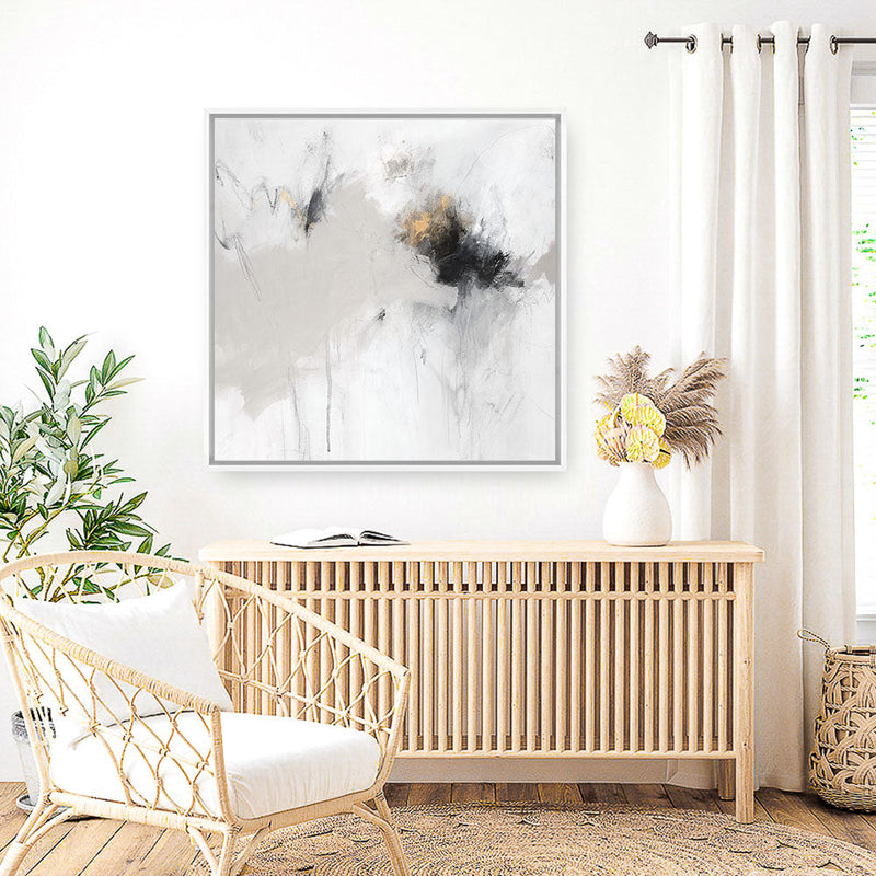 Shop Golden Beat II (Square) Canvas Print a painted abstract themed framed canvas wall art print from The Print Emporium artwork collection - Buy Australian made fine art painting style stretched canvas prints for the home and your interior decor space, TPE-PC-OS103-CA-40X40-NF