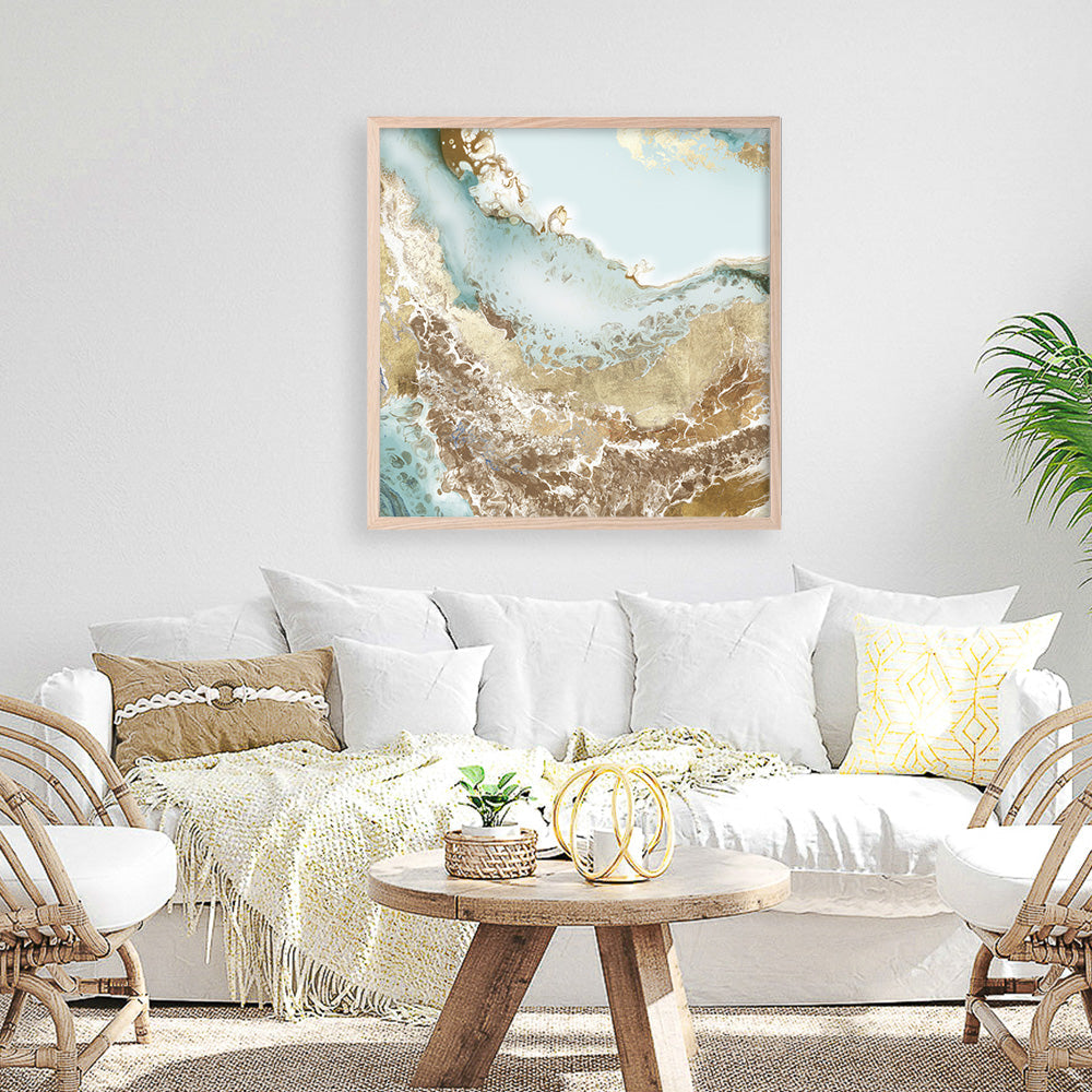 Shop Golden Chasm (Square) Art Print a painted abstract themed wall art print from The Print Emporium wall artwork collection - Buy Australian made fine art painting style poster and framed prints for the home and your interior decor room, TPE-PC-BC036-AP