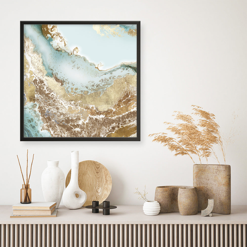Shop Golden Chasm (Square) Art Print a painted abstract themed wall art print from The Print Emporium wall artwork collection - Buy Australian made fine art painting style poster and framed prints for the home and your interior decor room, TPE-PC-BC036-AP