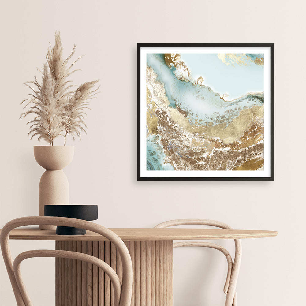 Shop Golden Chasm (Square) Art Print a painted abstract themed wall art print from The Print Emporium wall artwork collection - Buy Australian made fine art painting style poster and framed prints for the home and your interior decor room, TPE-PC-BC036-AP