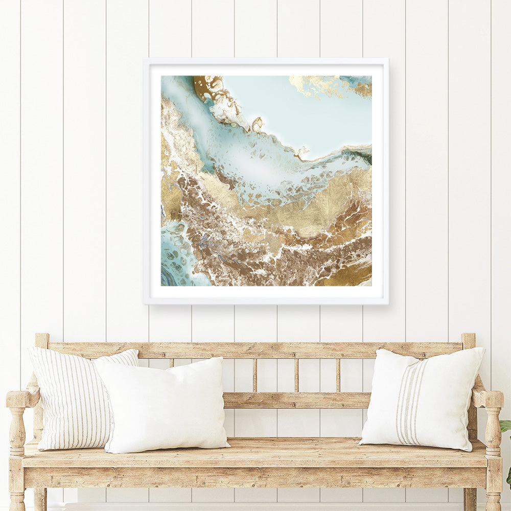 Shop Golden Chasm (Square) Art Print a painted abstract themed wall art print from The Print Emporium wall artwork collection - Buy Australian made fine art painting style poster and framed prints for the home and your interior decor room, TPE-PC-BC036-AP