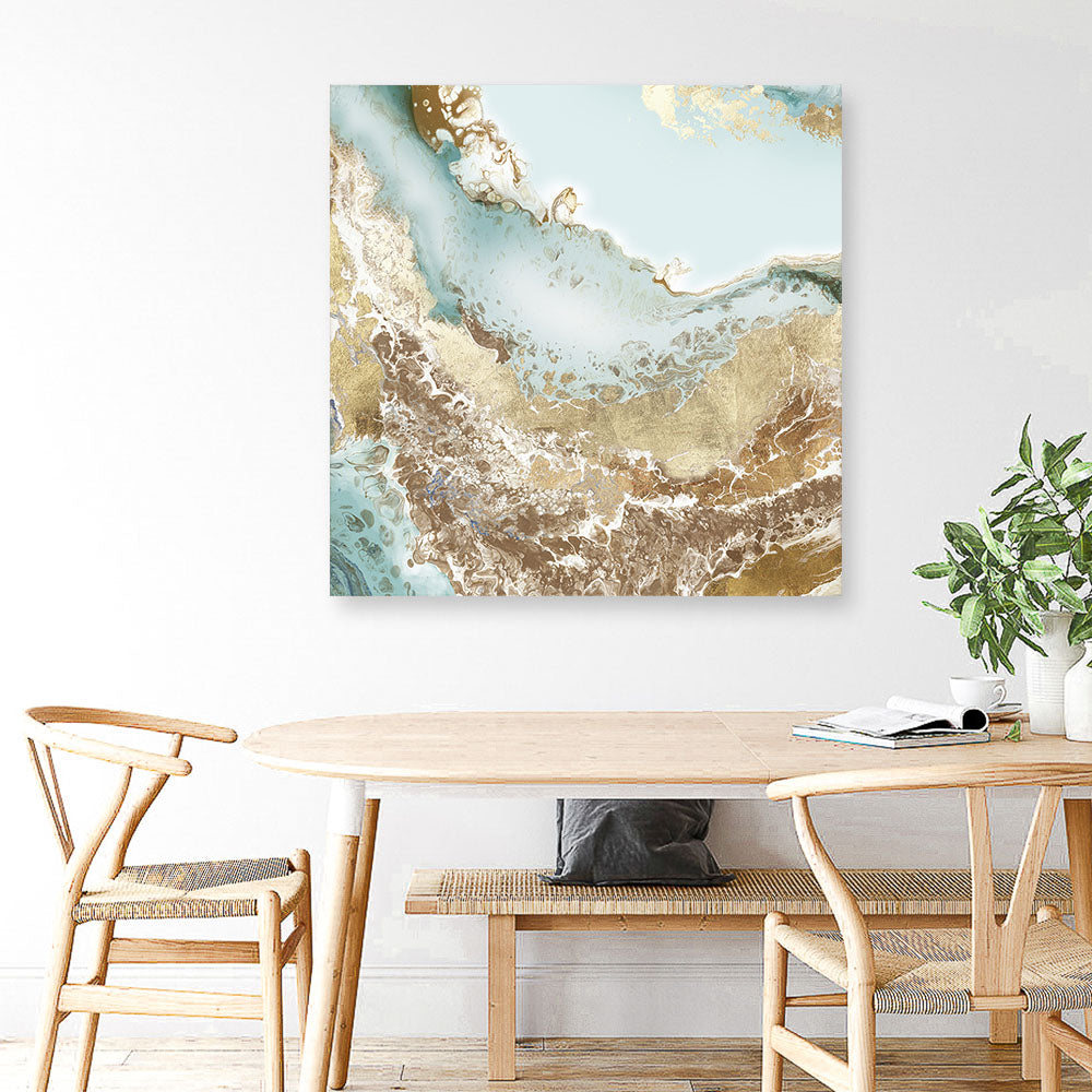 Shop Golden Chasm (Square) Canvas Print a painted abstract themed framed canvas wall art print from The Print Emporium artwork collection - Buy Australian made fine art painting style stretched canvas prints for the home and your interior decor space, TPE-PC-BC036-CA-40X40-NF