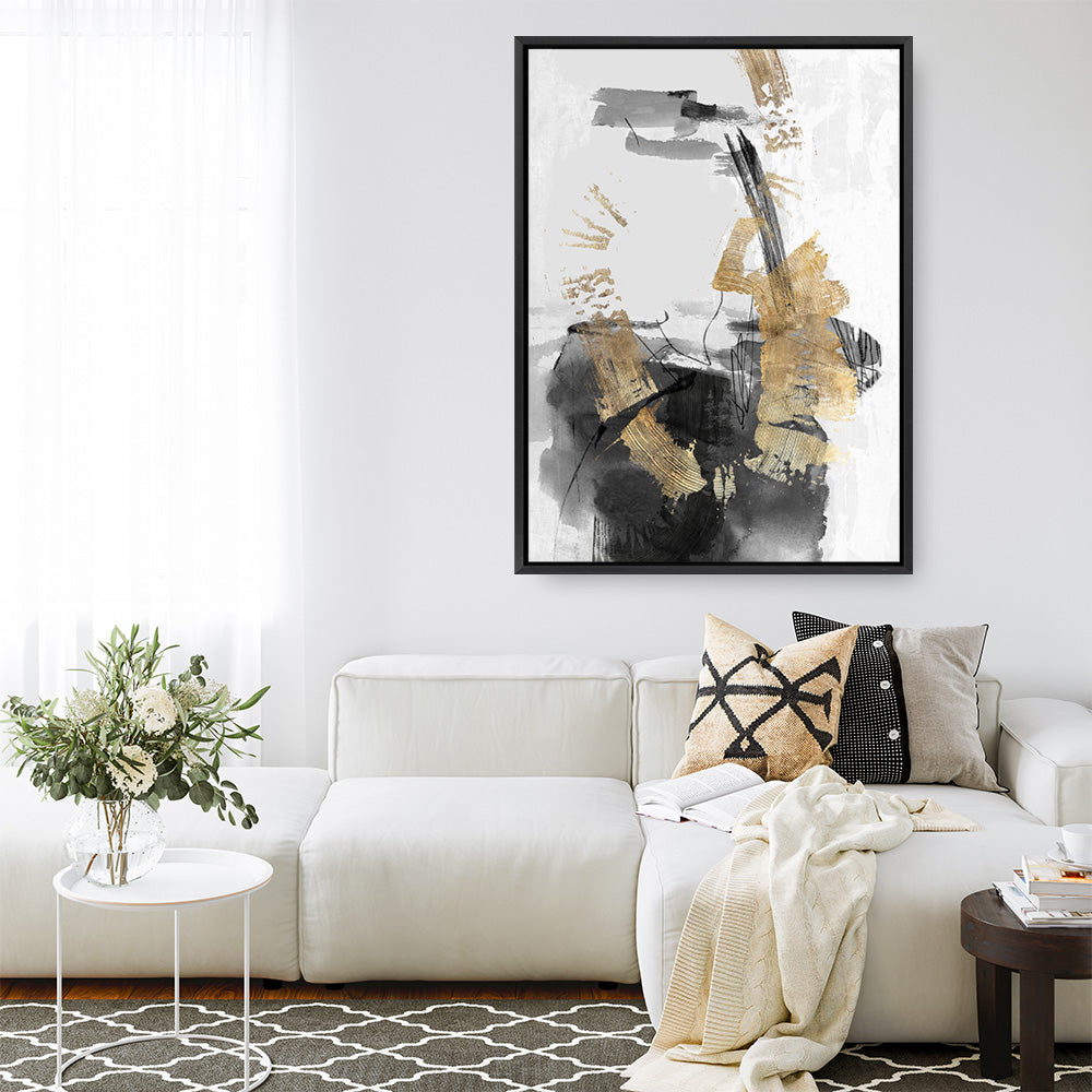 Shop Golden Dream Canvas Print a painted abstract themed framed canvas wall art print from The Print Emporium artwork collection - Buy Australian made fine art painting style stretched canvas prints for the home and your interior decor space, TPE-PC-PI310-CA-35X46-NF