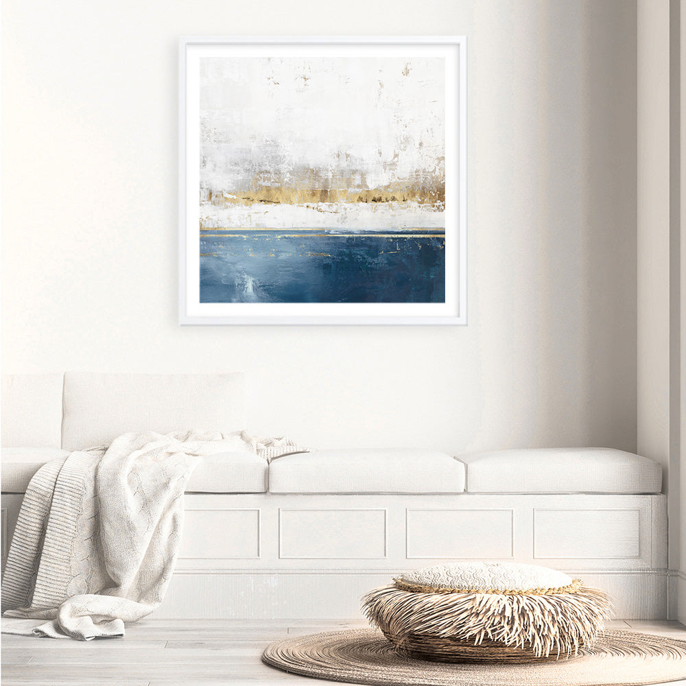 Shop Golden Horizon II (Square) Art Print a painted abstract themed wall art print from The Print Emporium wall artwork collection - Buy Australian made fine art painting style poster and framed prints for the home and your interior decor room, TPE-PC-PI509-AP