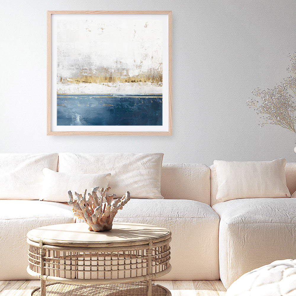 Shop Golden Horizon II (Square) Art Print a painted abstract themed wall art print from The Print Emporium wall artwork collection - Buy Australian made fine art painting style poster and framed prints for the home and your interior decor room, TPE-PC-PI509-AP