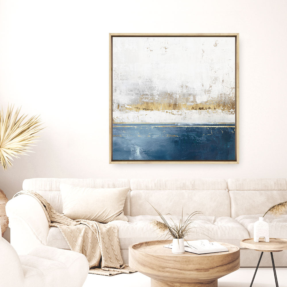 Shop Golden Horizon II (Square) Canvas Print a painted abstract themed framed canvas wall art print from The Print Emporium artwork collection - Buy Australian made fine art painting style stretched canvas prints for the home and your interior decor space, TPE-PC-PI509-CA-40X40-NF