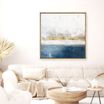 Shop Golden Horizon II (Square) Canvas Print a painted abstract themed framed canvas wall art print from The Print Emporium artwork collection - Buy Australian made fine art painting style stretched canvas prints for the home and your interior decor space, TPE-PC-PI509-CA-40X40-NF