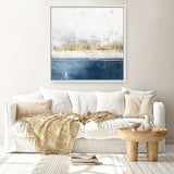 Shop Golden Horizon II (Square) Canvas Print a painted abstract themed framed canvas wall art print from The Print Emporium artwork collection - Buy Australian made fine art painting style stretched canvas prints for the home and your interior decor space, TPE-PC-PI509-CA-40X40-NF