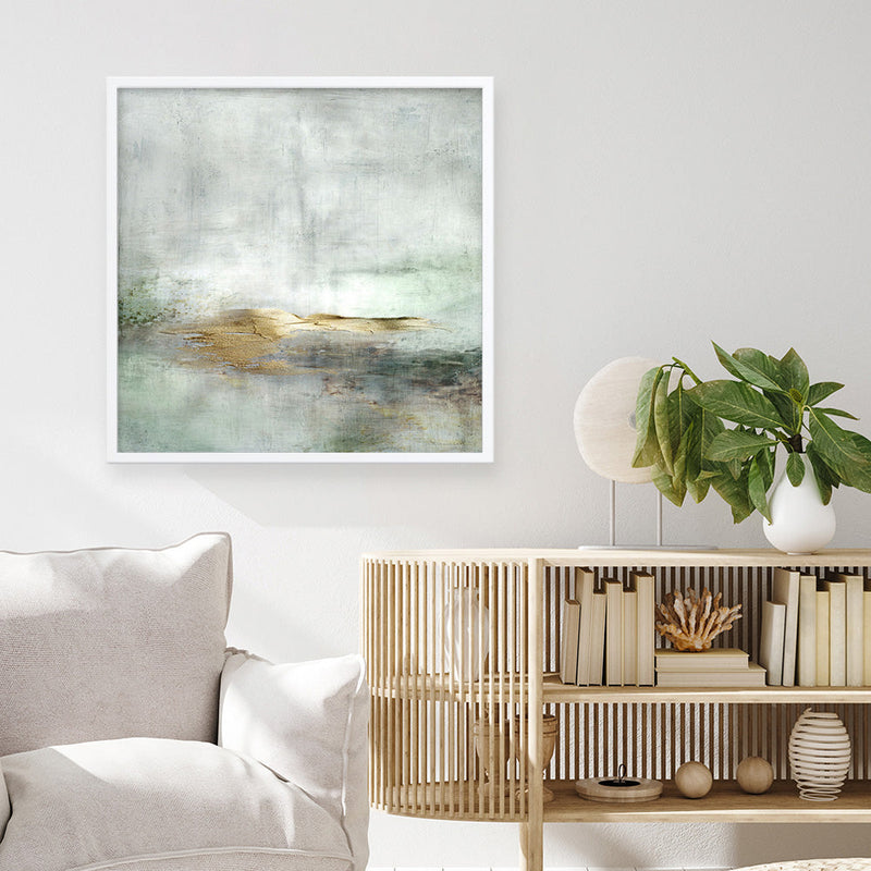 Shop Golden Horizon (Square) Art Print a painted abstract themed wall art print from The Print Emporium wall artwork collection - Buy Australian made fine art painting style poster and framed prints for the home and your interior decor room, TPE-DH-162-AP