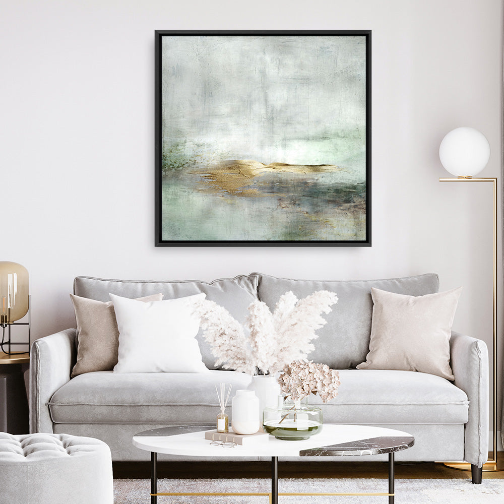 Shop Golden Horizon (Square) Canvas Print a painted abstract themed framed canvas wall art print from The Print Emporium artwork collection - Buy Australian made fine art painting style stretched canvas prints for the home and your interior decor space, TPE-DH-162-CA-40X40-NF