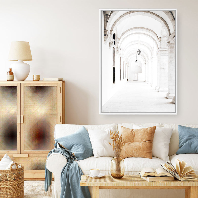 Shop Grand Hallway Photo Canvas Print a Moroccan desert boho themed photography framed stretched canvas print from The Print Emporium wall artwork collection - Buy Australian made prints for the home and your interior decor space, TPE-1118-CA-35X46-NF