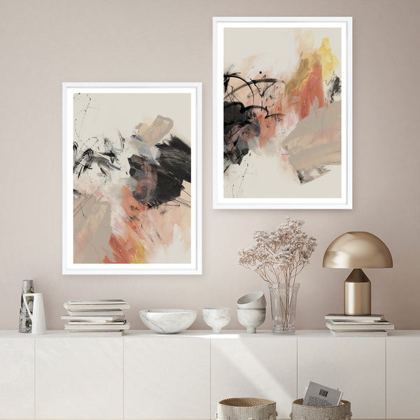 Shop Grapefruit I Art Print a painted abstract themed wall art print from The Print Emporium wall artwork collection - Buy Australian made fine art painting style poster and framed prints for the home and your interior decor room, TPE-PC-PI450-AP