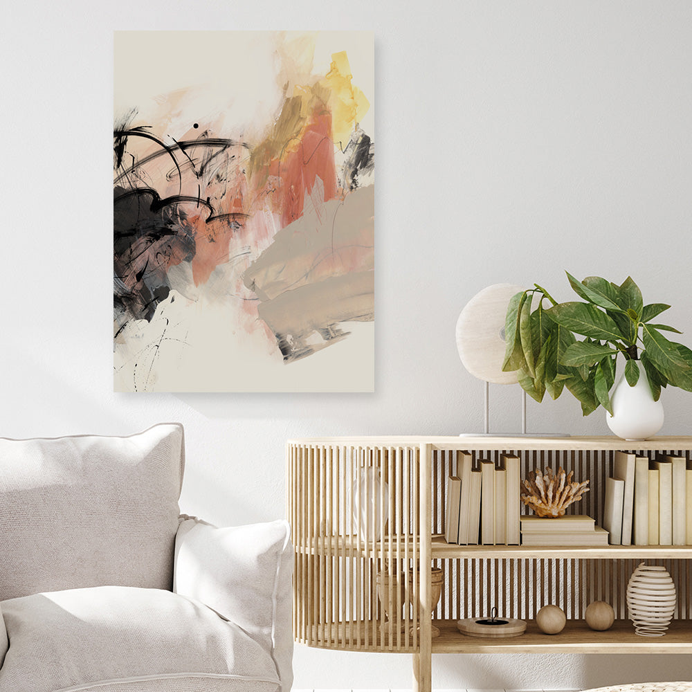 Shop Grapefruit I Canvas Print a painted abstract themed framed canvas wall art print from The Print Emporium artwork collection - Buy Australian made fine art painting style stretched canvas prints for the home and your interior decor space, TPE-PC-PI450-CA-35X46-NF