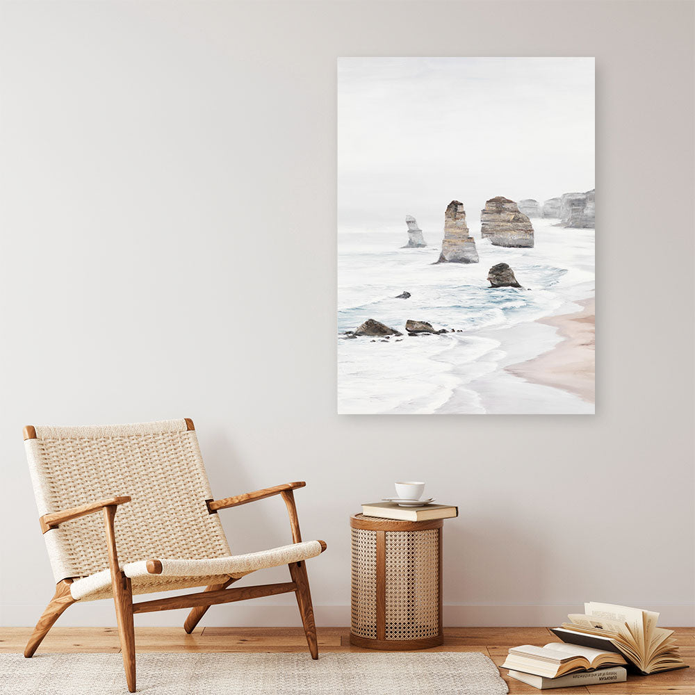 Shop Great Ocean Road I Canvas Print a coastal themed painted framed canvas wall art print from The Print Emporium artwork collection - Buy Australian made fine art painting style stretched canvas prints for the home and your interior decor space, TPE-315-CA-35X46-NF