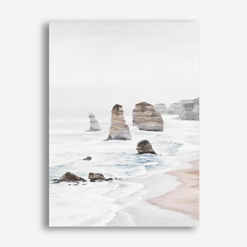 Shop Great Ocean Road I Canvas Print a coastal themed painted framed canvas wall art print from The Print Emporium artwork collection - Buy Australian made fine art painting style stretched canvas prints for the home and your interior decor space, TPE-315-CA-35X46-NF