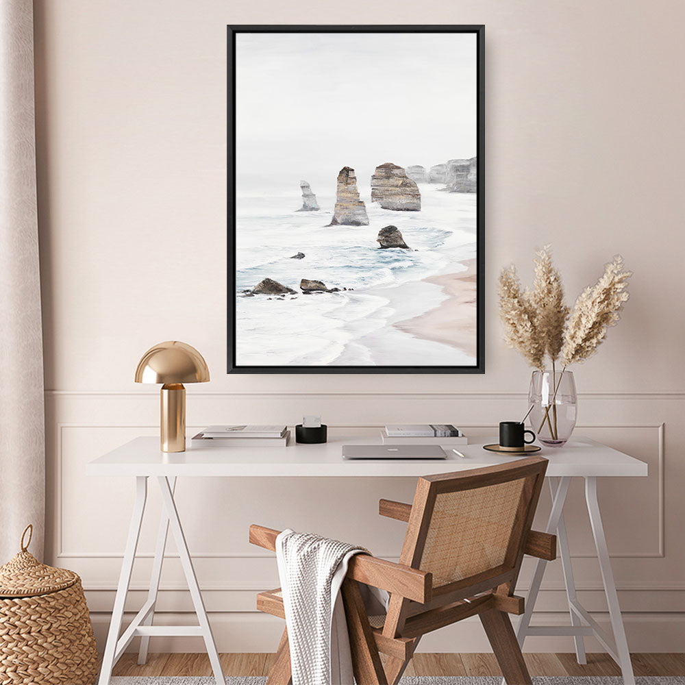 Shop Great Ocean Road I Canvas Print a coastal themed painted framed canvas wall art print from The Print Emporium artwork collection - Buy Australian made fine art painting style stretched canvas prints for the home and your interior decor space, TPE-315-CA-35X46-NF