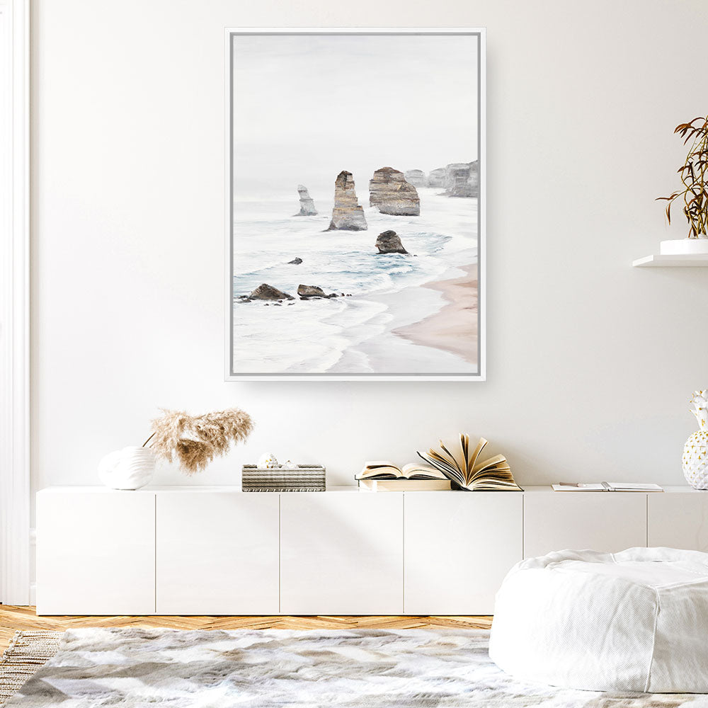 Shop Great Ocean Road I Canvas Print a coastal themed painted framed canvas wall art print from The Print Emporium artwork collection - Buy Australian made fine art painting style stretched canvas prints for the home and your interior decor space, TPE-315-CA-35X46-NF