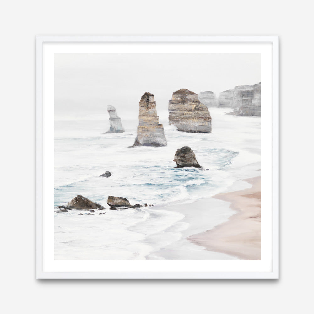 Shop Great Ocean Road I (Square) Art Print a coastal themed painted wall art print from The Print Emporium wall artwork collection - Buy Australian made fine art painting style poster and framed prints for the home and your interior decor room, TPE-948-AP