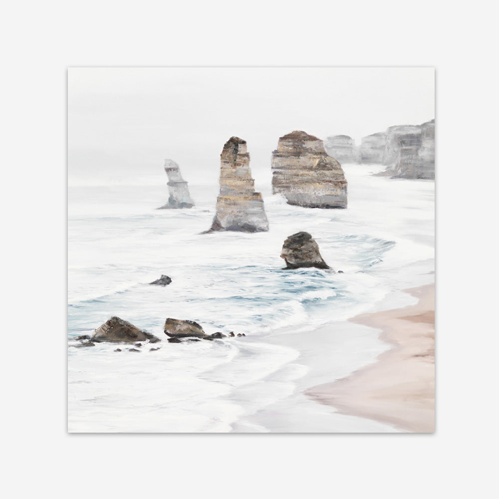 Shop Great Ocean Road I (Square) Art Print a coastal themed painted wall art print from The Print Emporium wall artwork collection - Buy Australian made fine art painting style poster and framed prints for the home and your interior decor room, TPE-948-AP