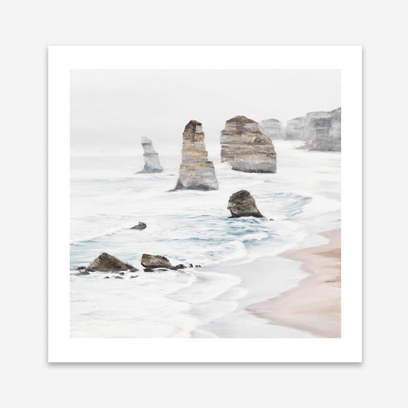 Shop Great Ocean Road I (Square) Art Print a coastal themed painted wall art print from The Print Emporium wall artwork collection - Buy Australian made fine art painting style poster and framed prints for the home and your interior decor room, TPE-948-AP