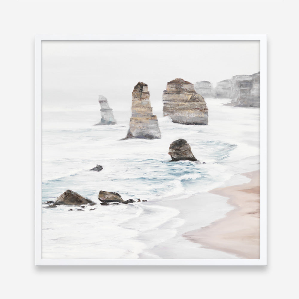 Shop Great Ocean Road I (Square) Art Print a coastal themed painted wall art print from The Print Emporium wall artwork collection - Buy Australian made fine art painting style poster and framed prints for the home and your interior decor room, TPE-948-AP